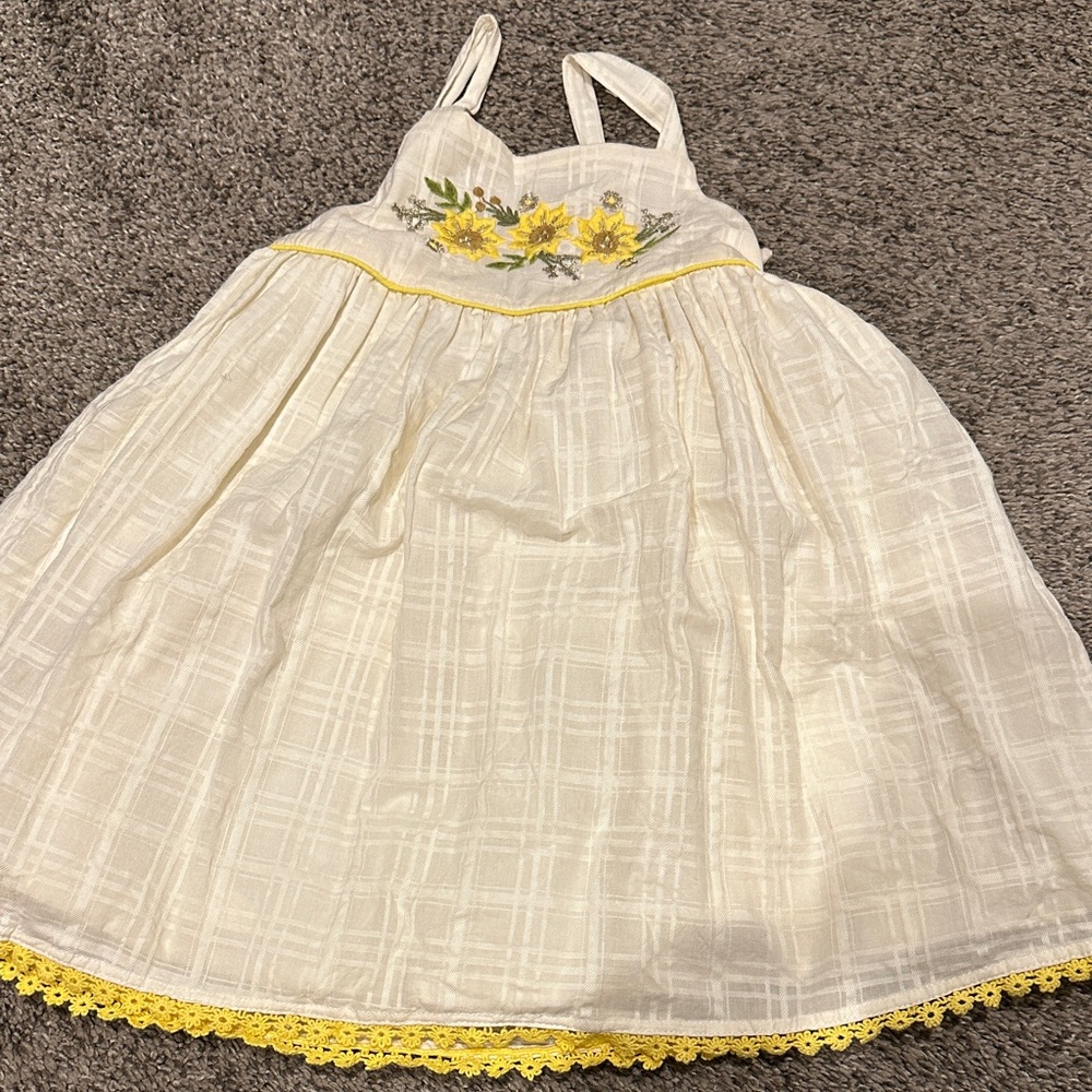 Haute Hippie Toddler Girl Dress - Cream and Yellow